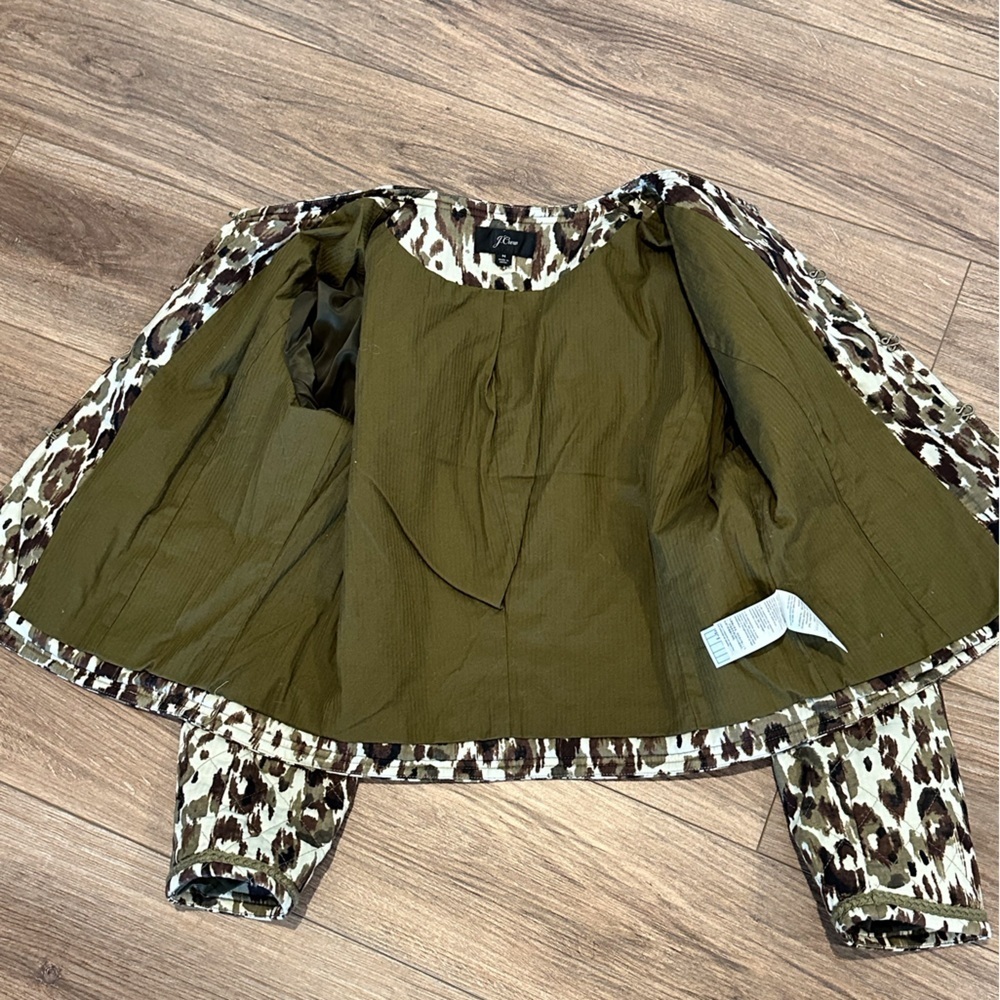 J Crew Quilted Lady Coat in Autumn Cheetah Size Medium - Picture 6 of 12